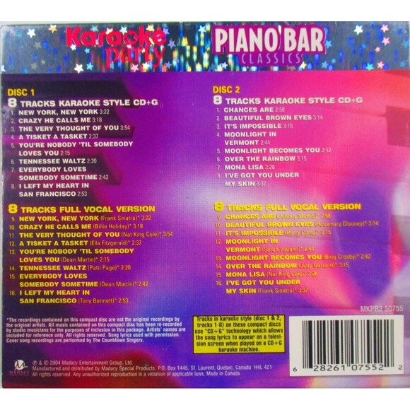 Karaoke Party Piano Bar Classics 2 CDs 16 Tracks - Picture 3 of 5